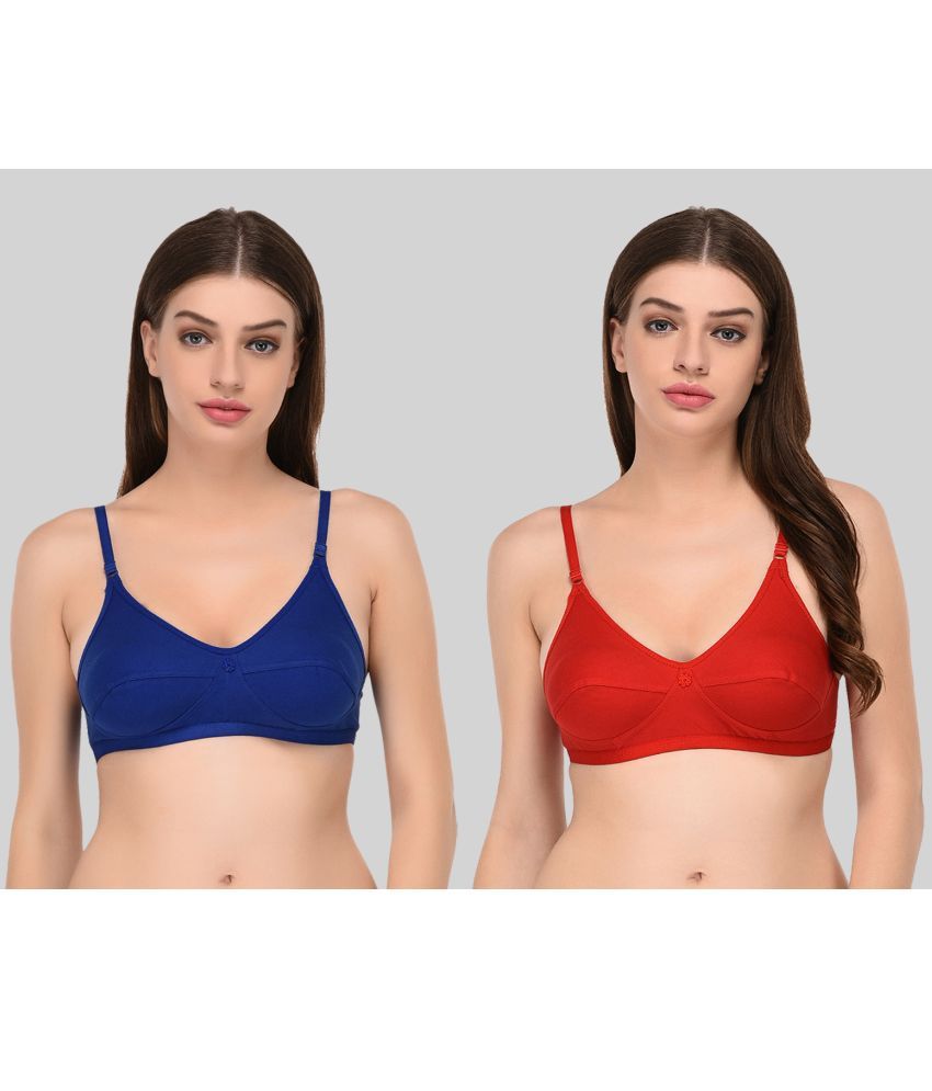     			Elina Pack of 2 Cotton Non Padded Women's Everyday Bra ( Multicolor )