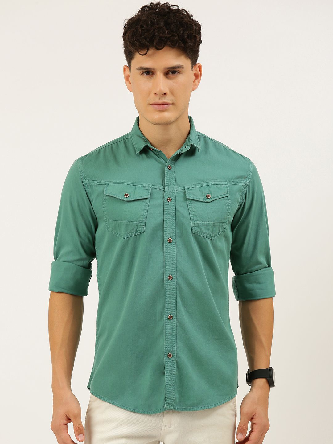     			IVOC - Teal 100% Cotton Slim Fit Men's Casual Shirt ( Pack of 1 )