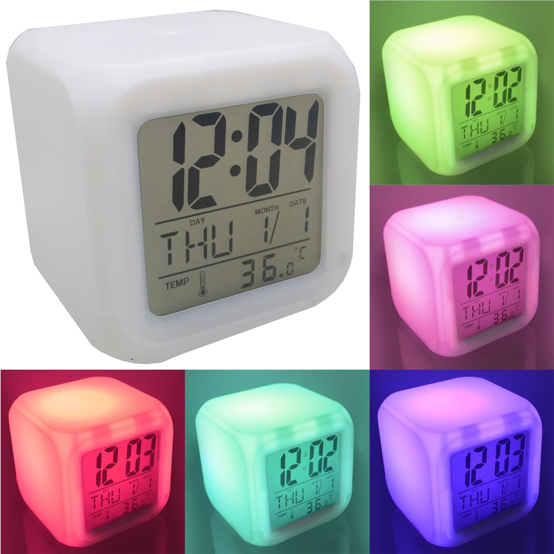     			JMALL Digital Color Changing Alarm Clock - Pack of 1