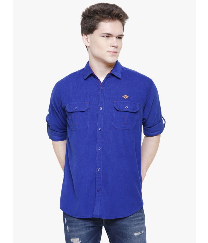     			Kuons Avenue - Blue Corduroy Slim Fit Men's Casual Shirt ( Pack of 1 )