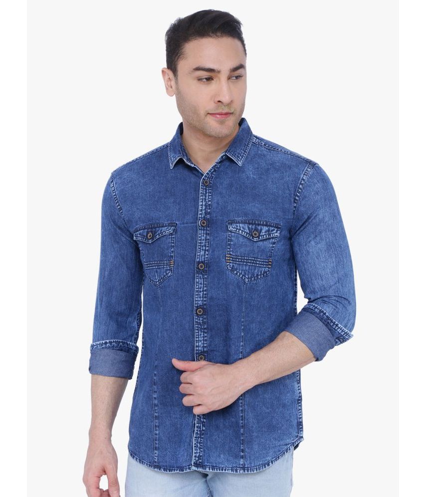     			Kuons Avenue - Blue Denim Slim Fit Men's Casual Shirt ( Pack of 1 )