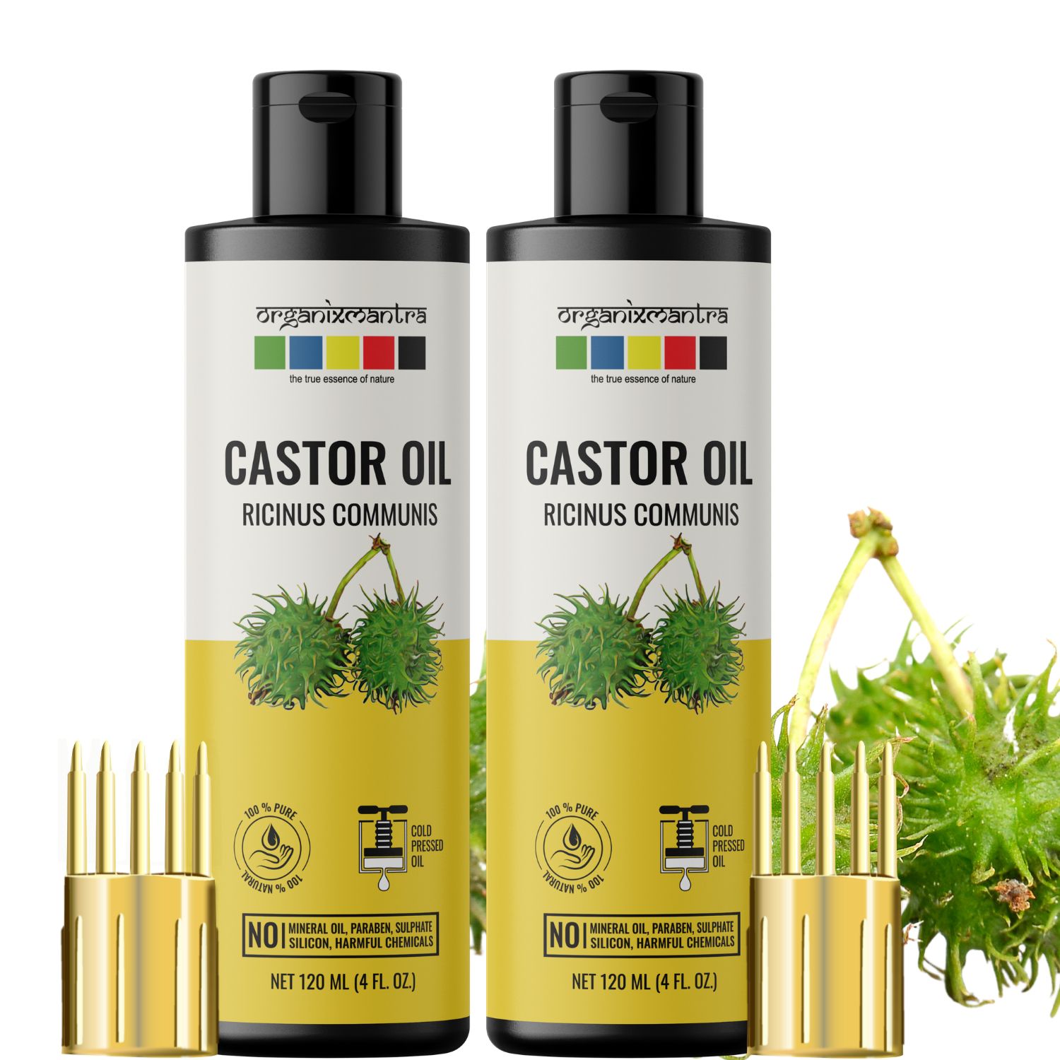     			Organix Mantra Castor Oil, Cold Pressed Organic Oil, 120ML x 2