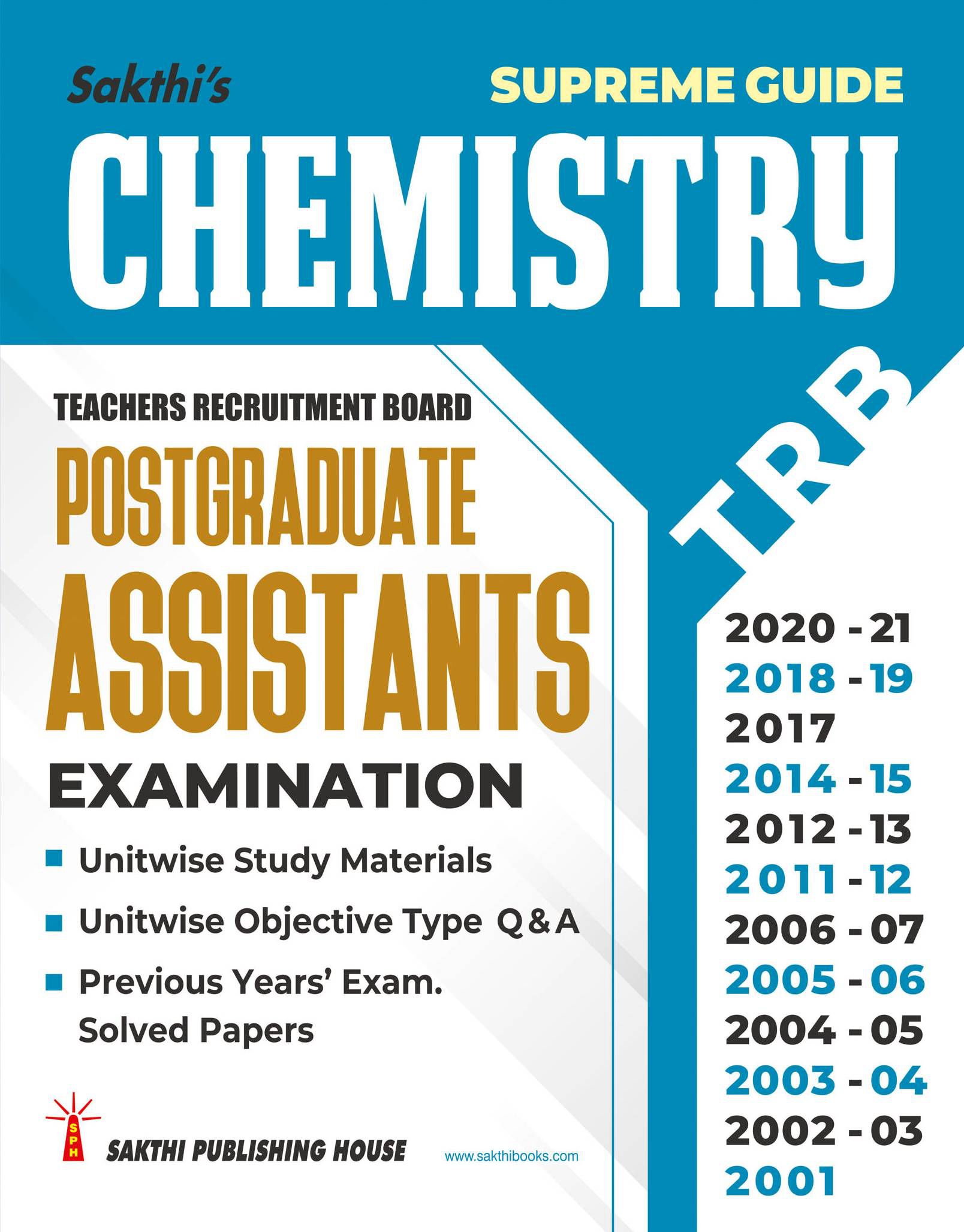     			TRB PG Chemistry Study Materials & Previous Years Solved Papers