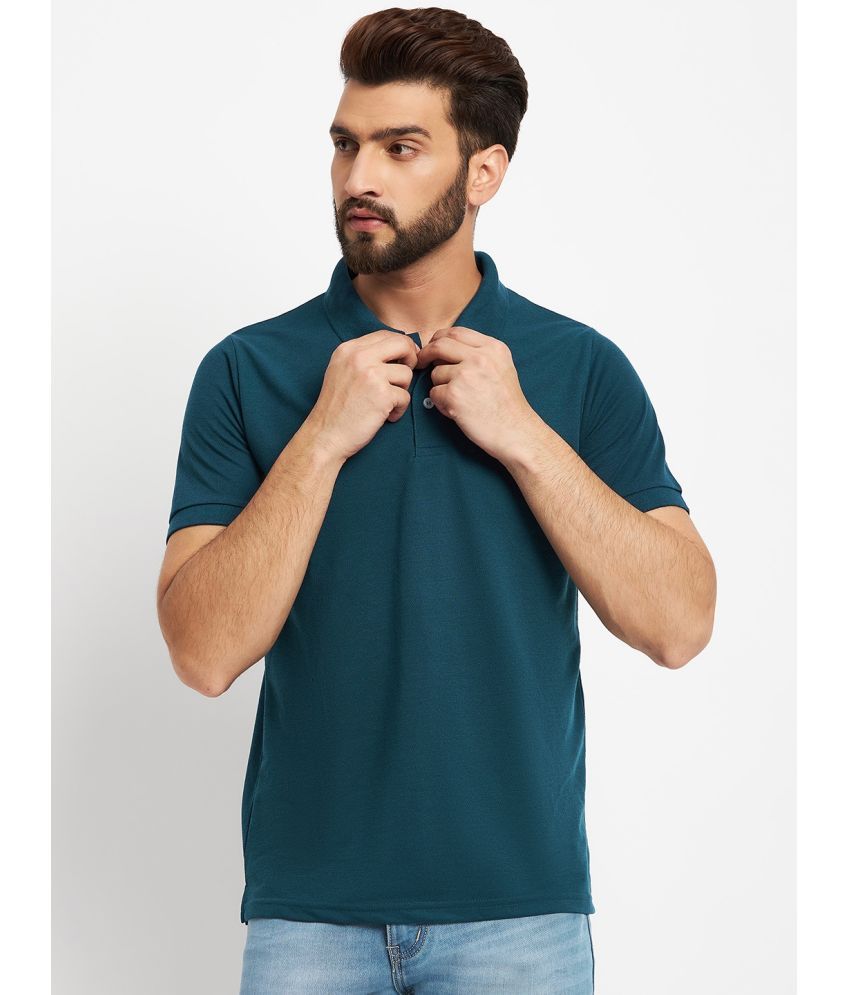     			VERO AMORE - Blue Cotton Blend Regular Fit Men's Polo T Shirt ( Pack of 1 )