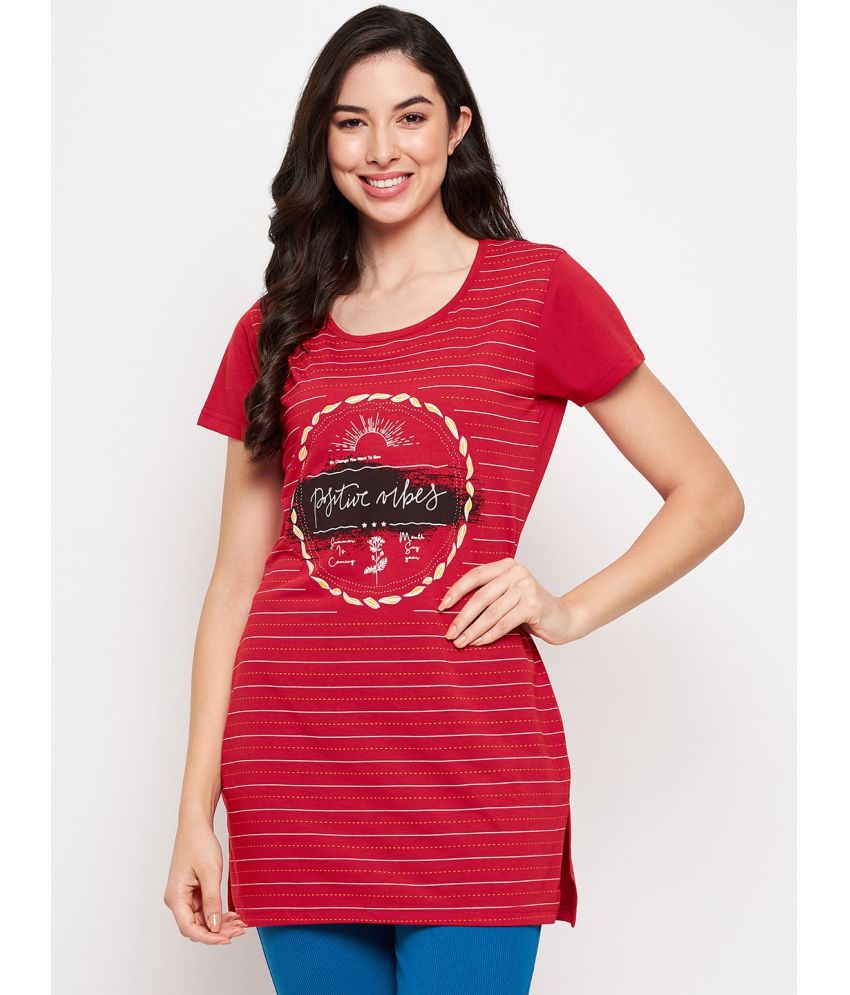     			VERO AMORE - Red Cotton Blend Regular Fit Women's T-Shirt ( Pack of 1 )
