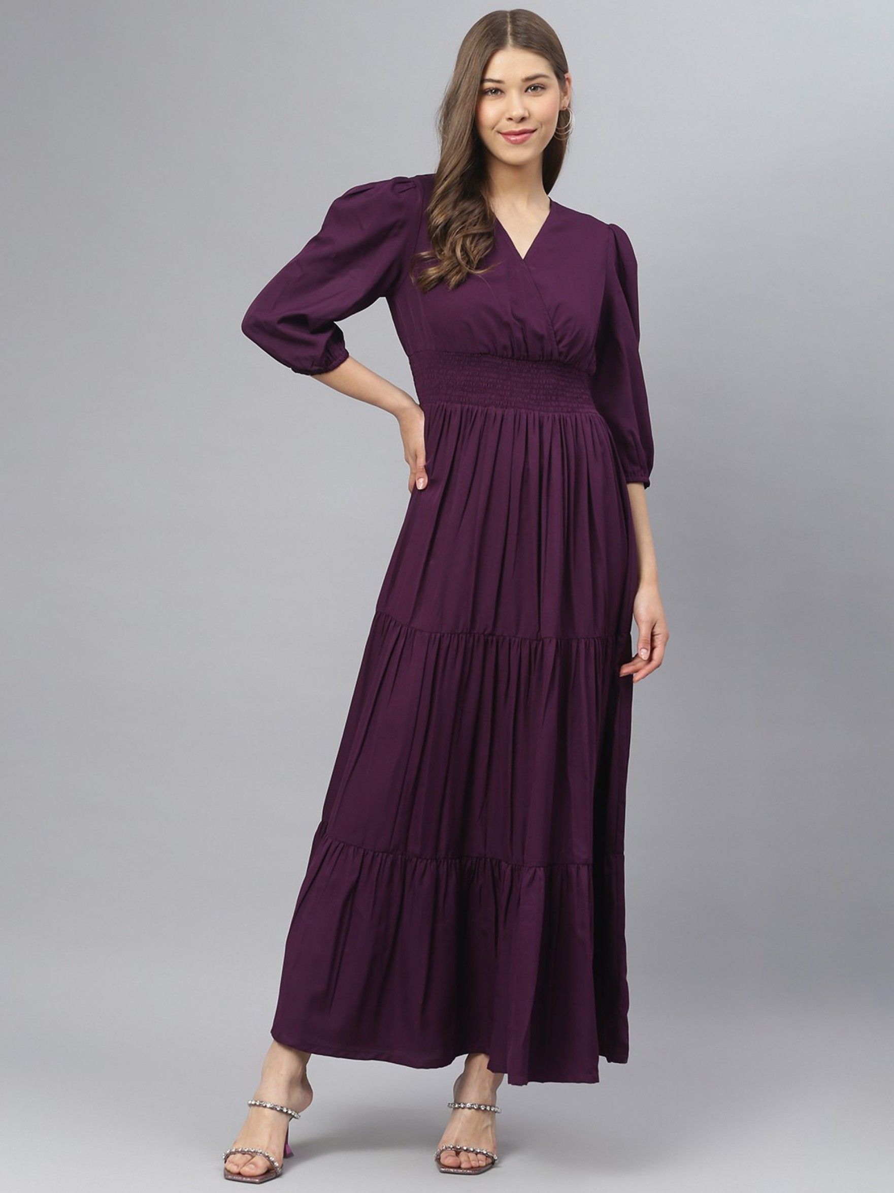     			Vastanienterprise - Mauve Rayon Women's Gown ( Pack of 1 )