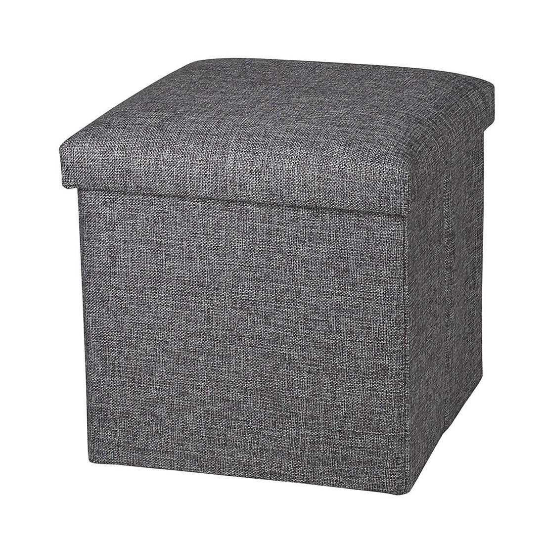     			EIGHTEEN ENTERPRISE Seating & Storage Stool Linen Small Coffee Table | Foot Rest Stool Seat | Folding Toys Chest Collapsible - Grey.