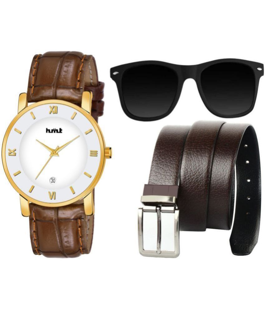     			HMCT - Brown PU Analog Men's Watch