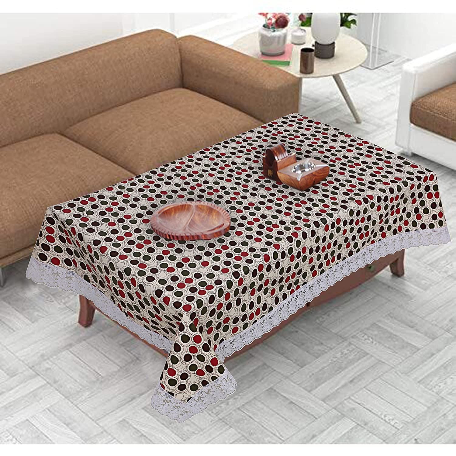     			Printed PVC 4 Seater Rectangle Table Cover ( 150 x 92 ) cm Pack of 1 Multi