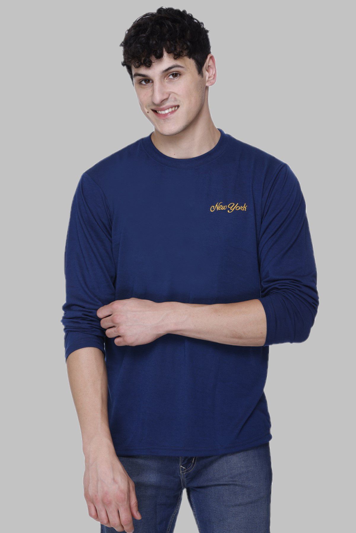     			HVBK - Blue Cotton Blend Regular Fit Men's T-Shirt ( Pack of 1 )