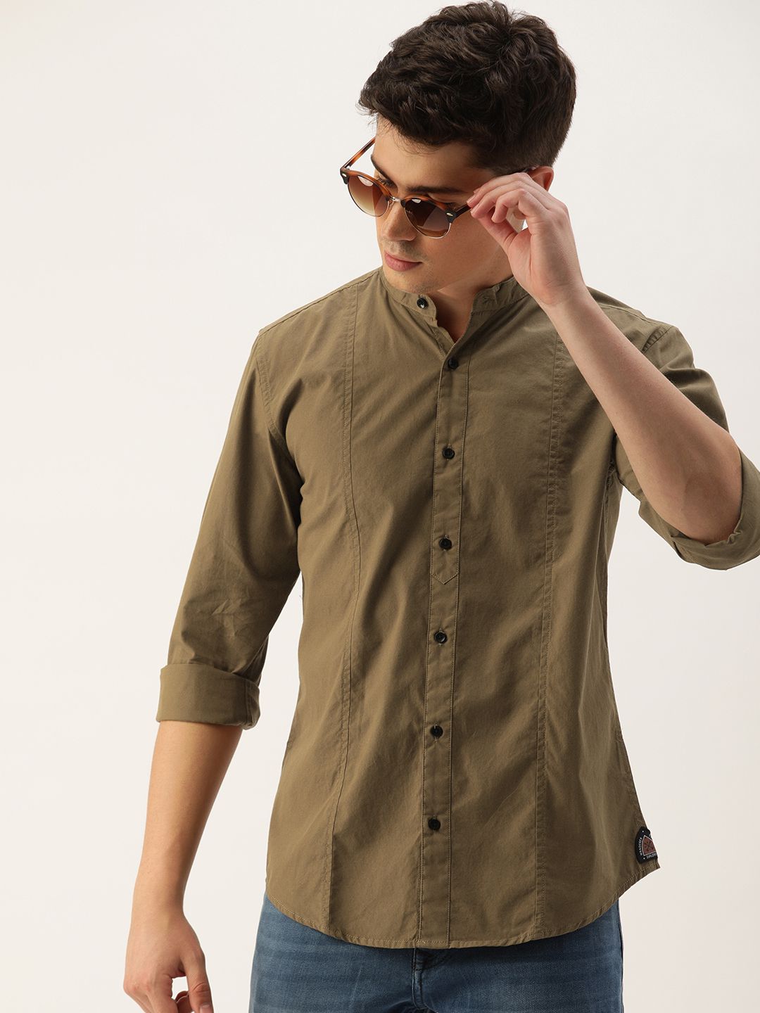     			IVOC - Khaki 100% Cotton Slim Fit Men's Casual Shirt ( Pack of 1 )