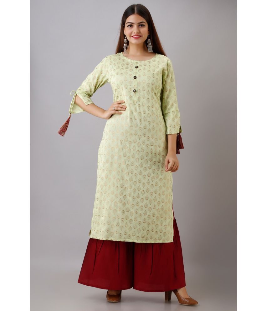     			MAUKA - Green Straight Rayon Women's Stitched Salwar Suit ( Pack of 1 )