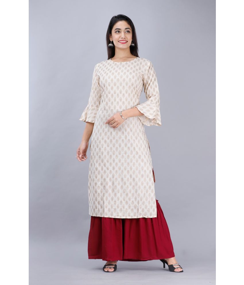     			MAUKA - White Straight Rayon Women's Stitched Salwar Suit ( Pack of 1 )