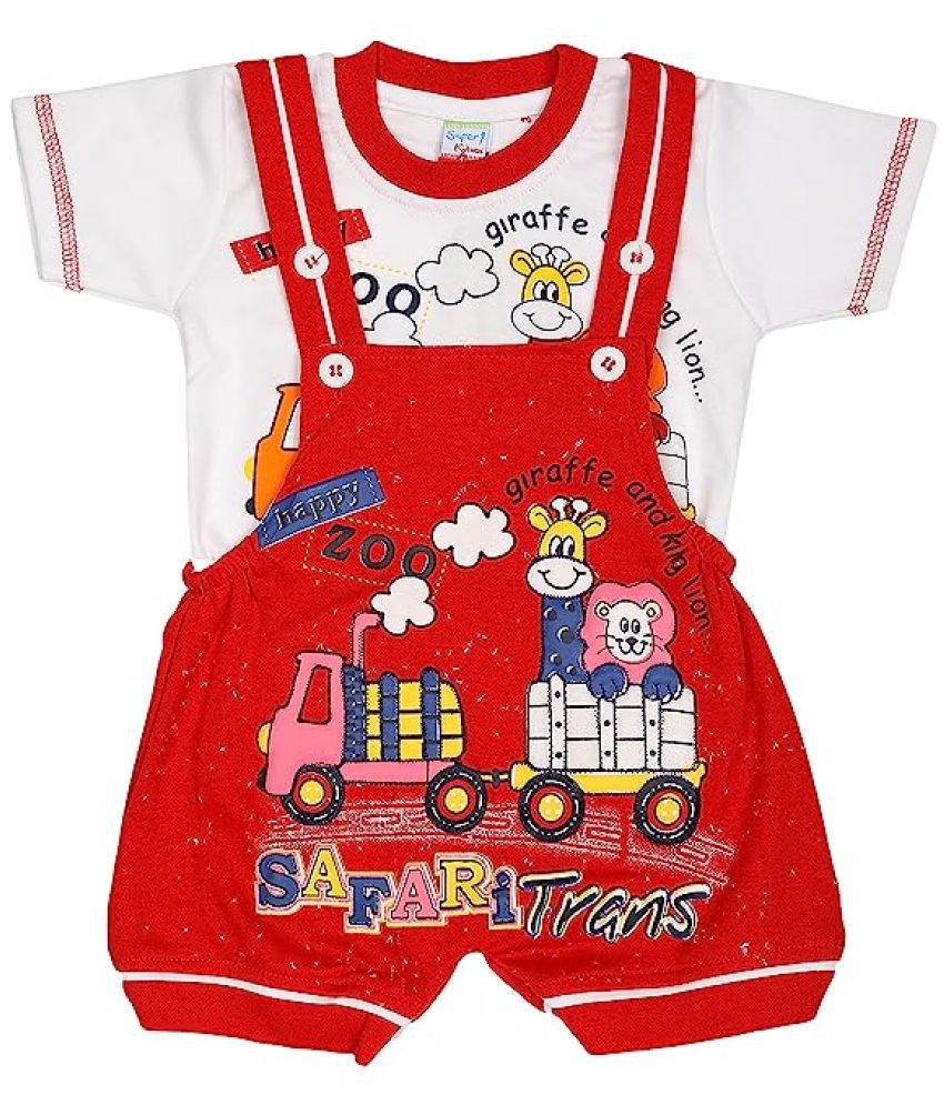     			NammaBaby - Red Cotton Unisex Dungaree Sets ( Pack of 1 )