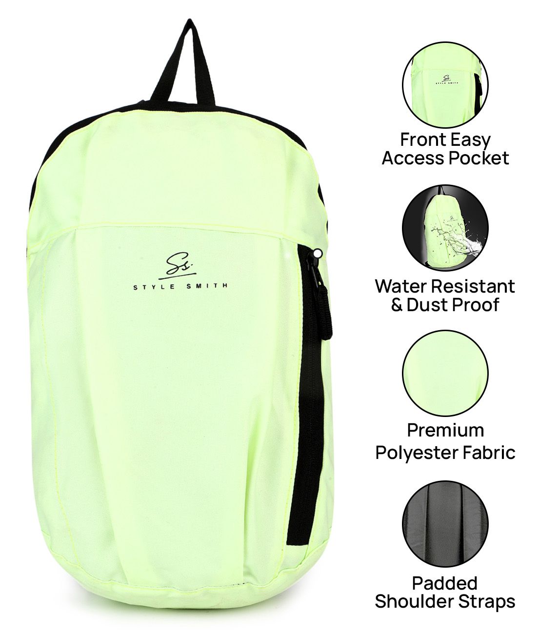     			Style Smith - Light Green Polyester Casual Backpack Bag (10 Ltrs)
