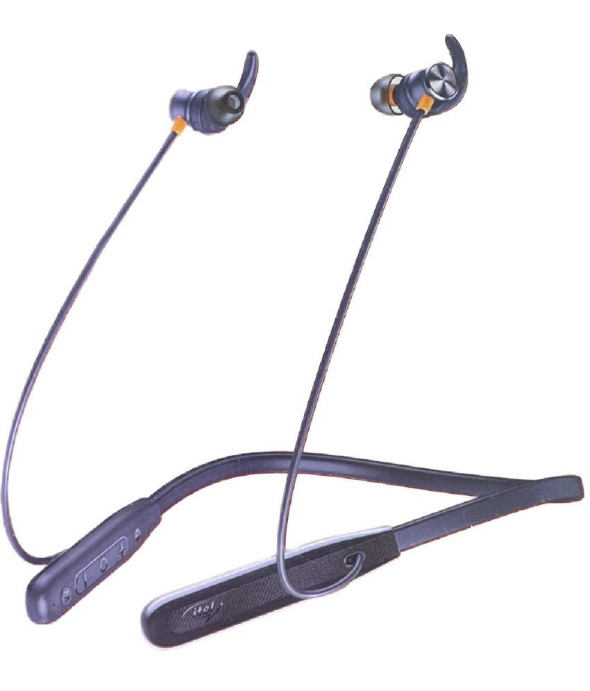 itel IEB-55 Bluetooth Bluetooth Neckband In Ear 48 Hours Playback Viberation alert for calls IPX5(Splash & Sweat Proof) Blue