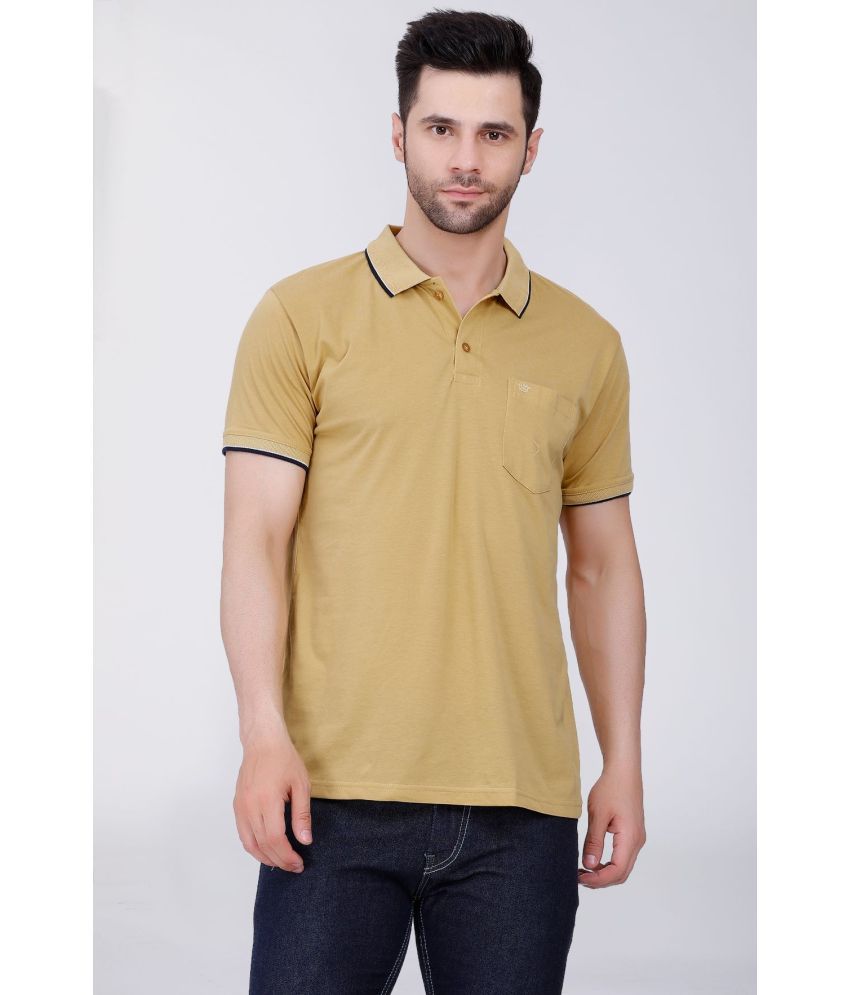     			Array - Gold Cotton Blend Regular Fit Men's Polo T Shirt ( Pack of 1 )