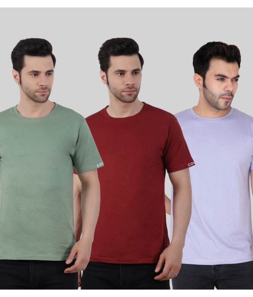     			Comey - Multicolor 100% Cotton Regular Fit Men's T-Shirt ( Pack of 3 )