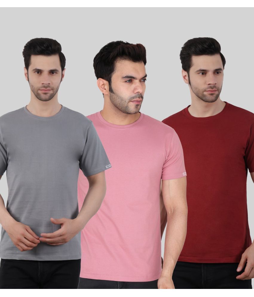     			Comey - Multicolor 100% Cotton Regular Fit Men's T-Shirt ( Pack of 3 )