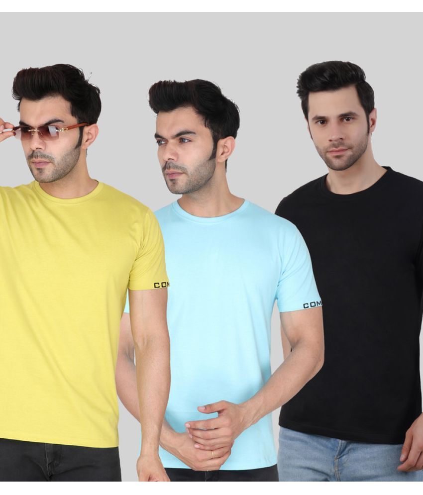     			Comey - Multicolor 100% Cotton Regular Fit Men's T-Shirt ( Pack of 3 )