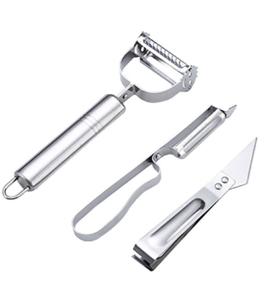     			GEEO - Silver Stainless Steel 3 in 1 Multifunctional Durable Razor Cutter Slicer ( Set of 3 )