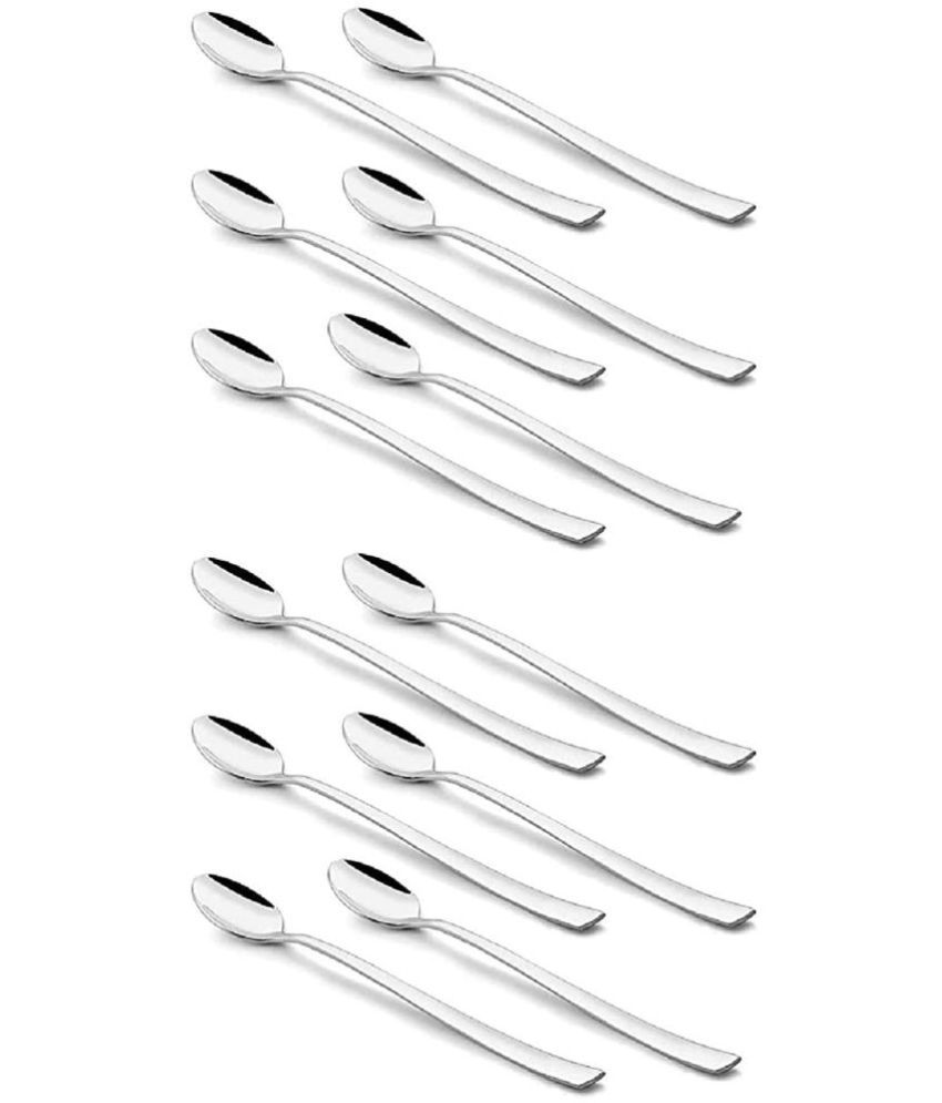     			HOMETALES - Silver Stainless Steel Soda Spoon ( Pack of 12 )