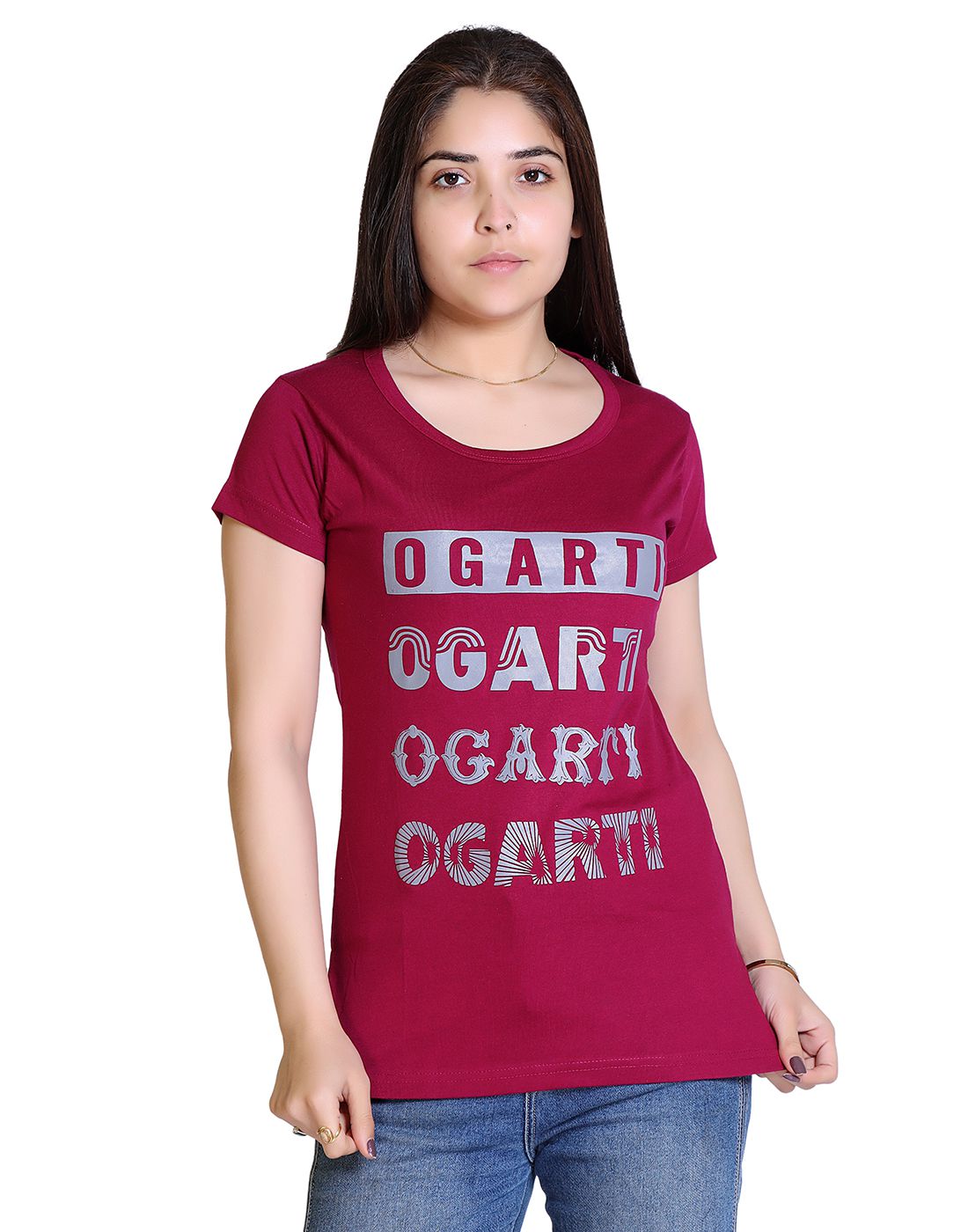    			Ogarti - Magenta Cotton Blend Regular Fit Women's T-Shirt ( Pack of 1 )