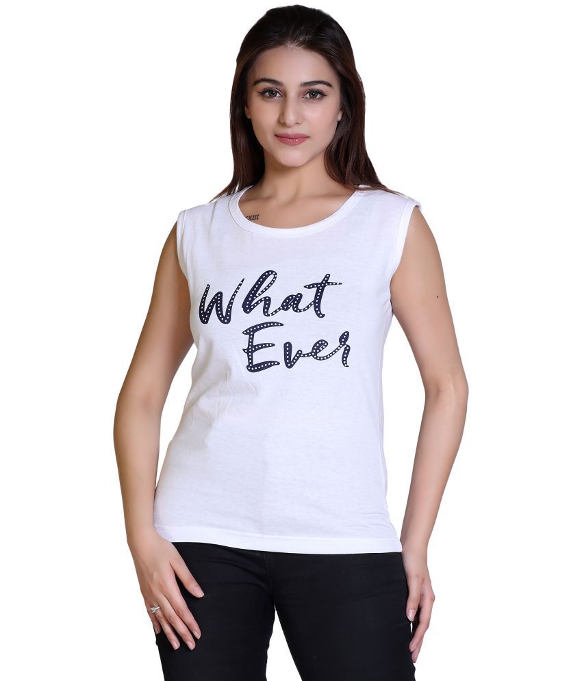     			Ogarti - White Cotton Blend Regular Fit Women's T-Shirt ( Pack of 1 )