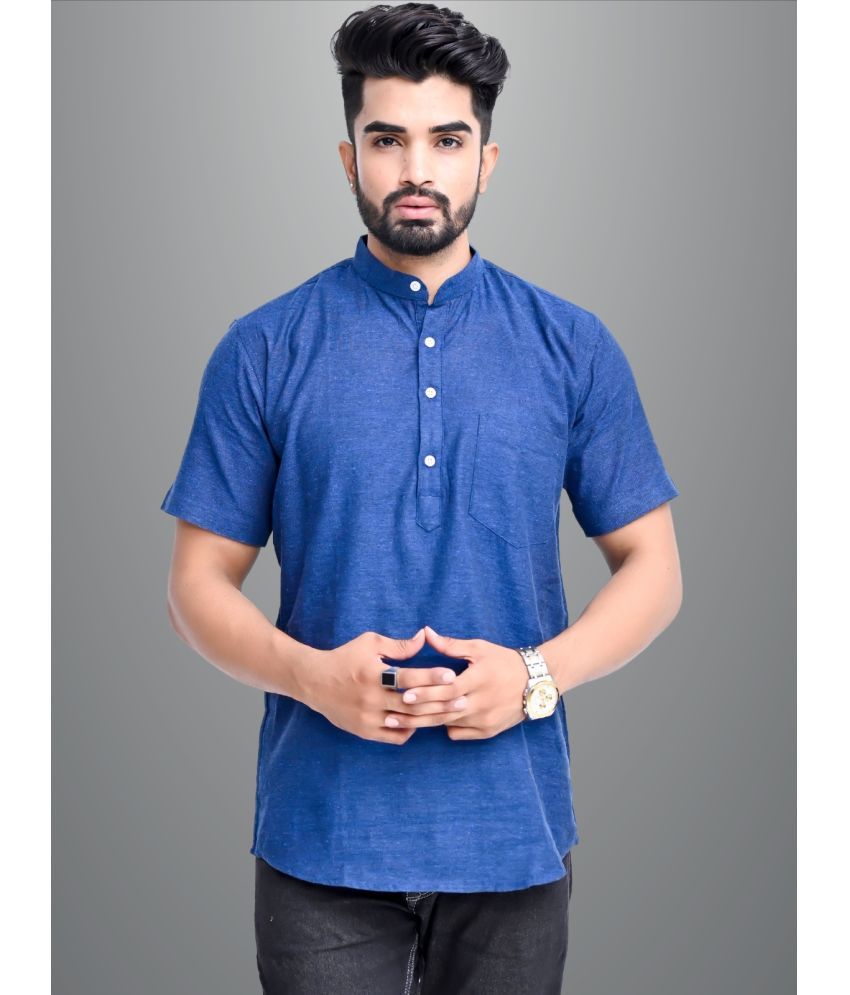     			QuaClo - Blue Cotton Men's Regular Kurta ( Pack of 1 )