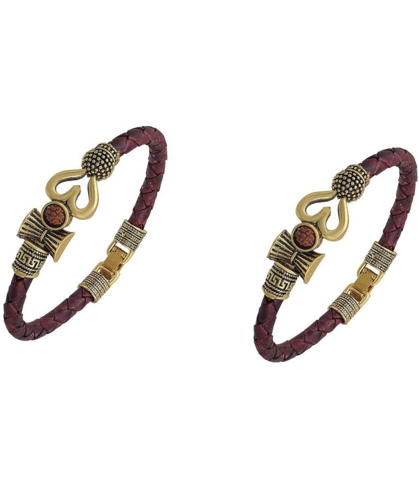     			Shri Astha Vinayak - Trishul Damru Rudraksha Kada Bracelet ( Pack of 2 )