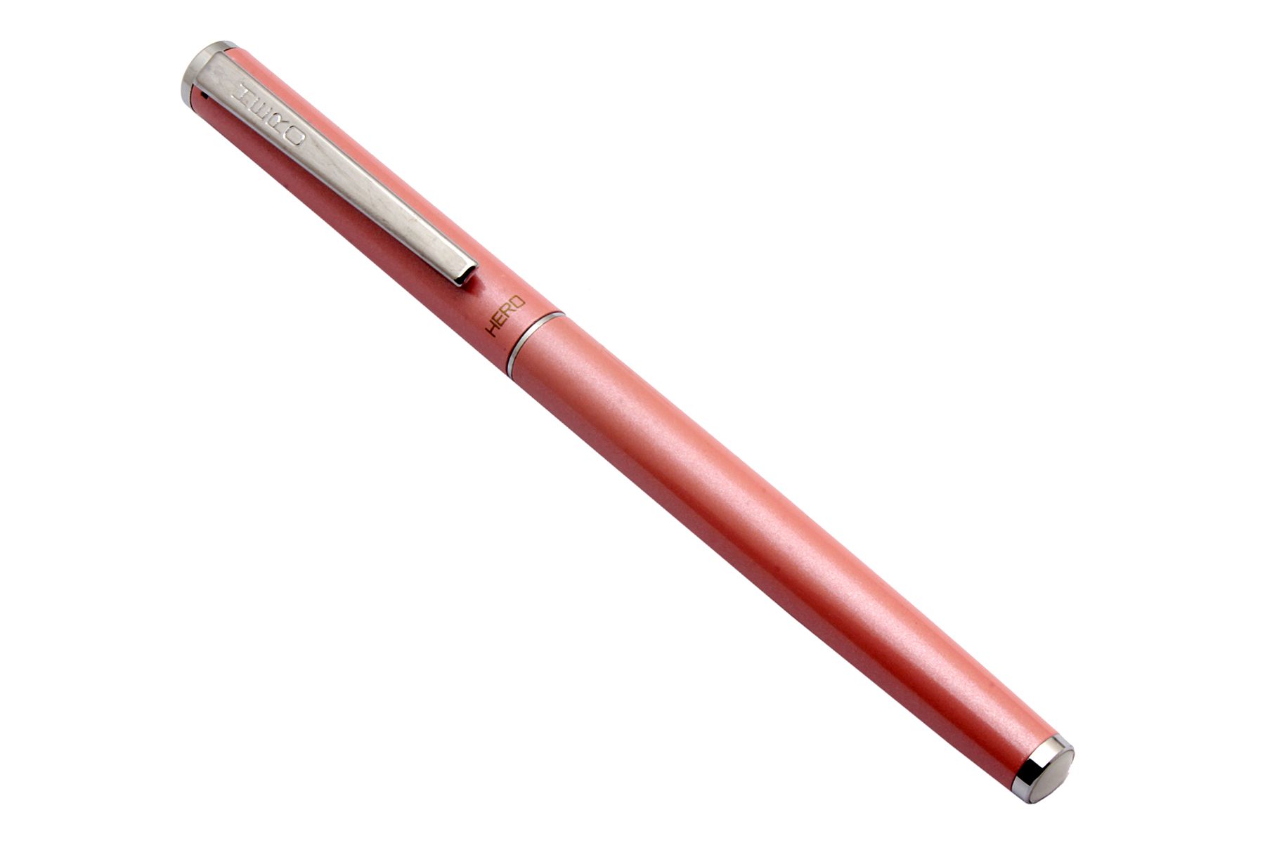     			Srpc Hero 70 All Rounder Nib Fountain Pen 360 Degree Angle Writing Peach Color Metal Body & Chrome trims
