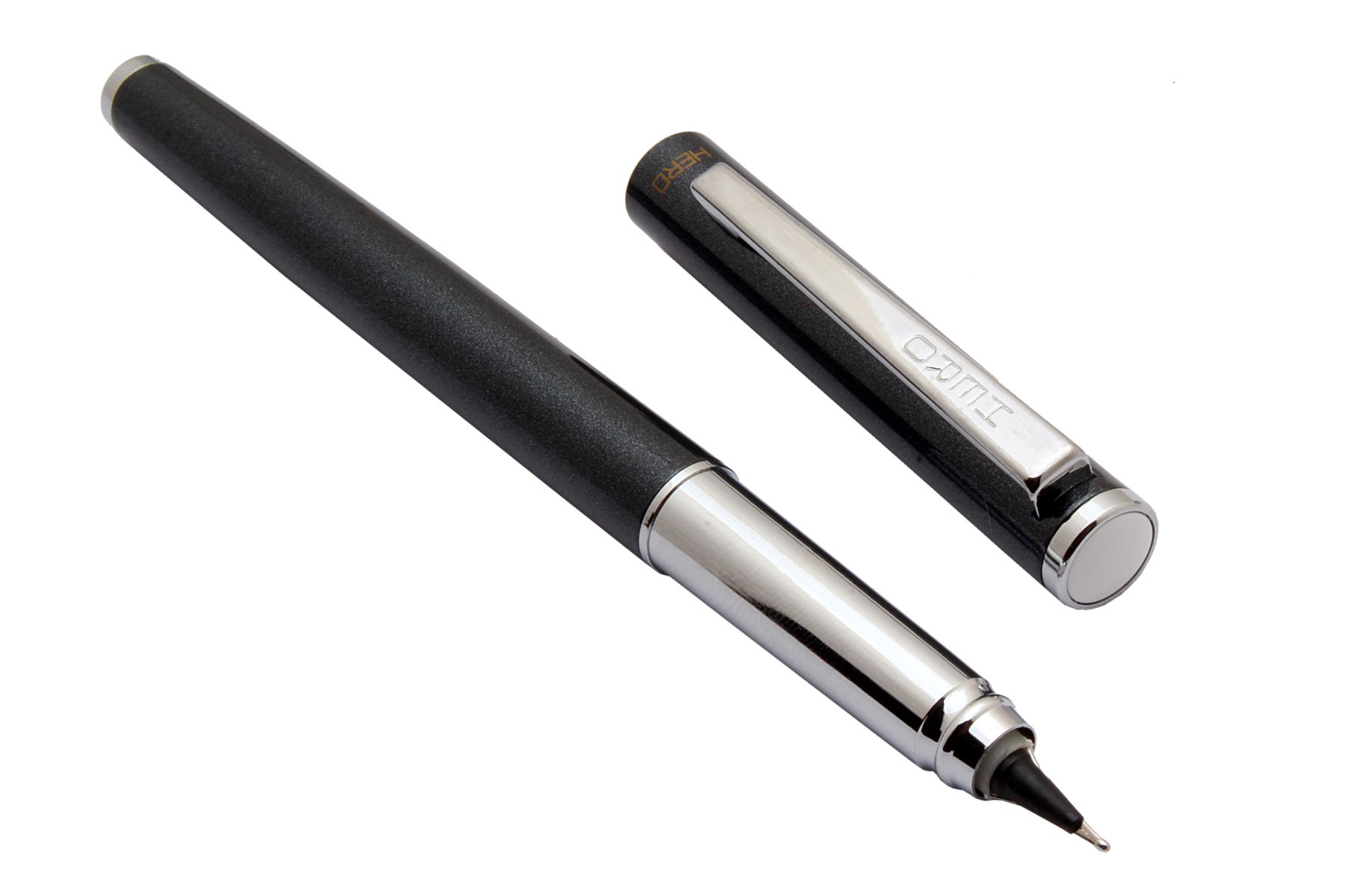     			Srpc Hero 70 All Rounder Nib Fountain Pen 360 Degree Angle Writing Black Color Metal Body & Chrome trims