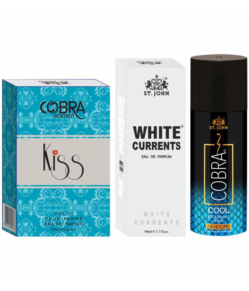     			St. John - Cobra Cool 150ml,White Current & Kiss Deodorant Spray & Perfume for Unisex 300 ml ( Pack of 3 )