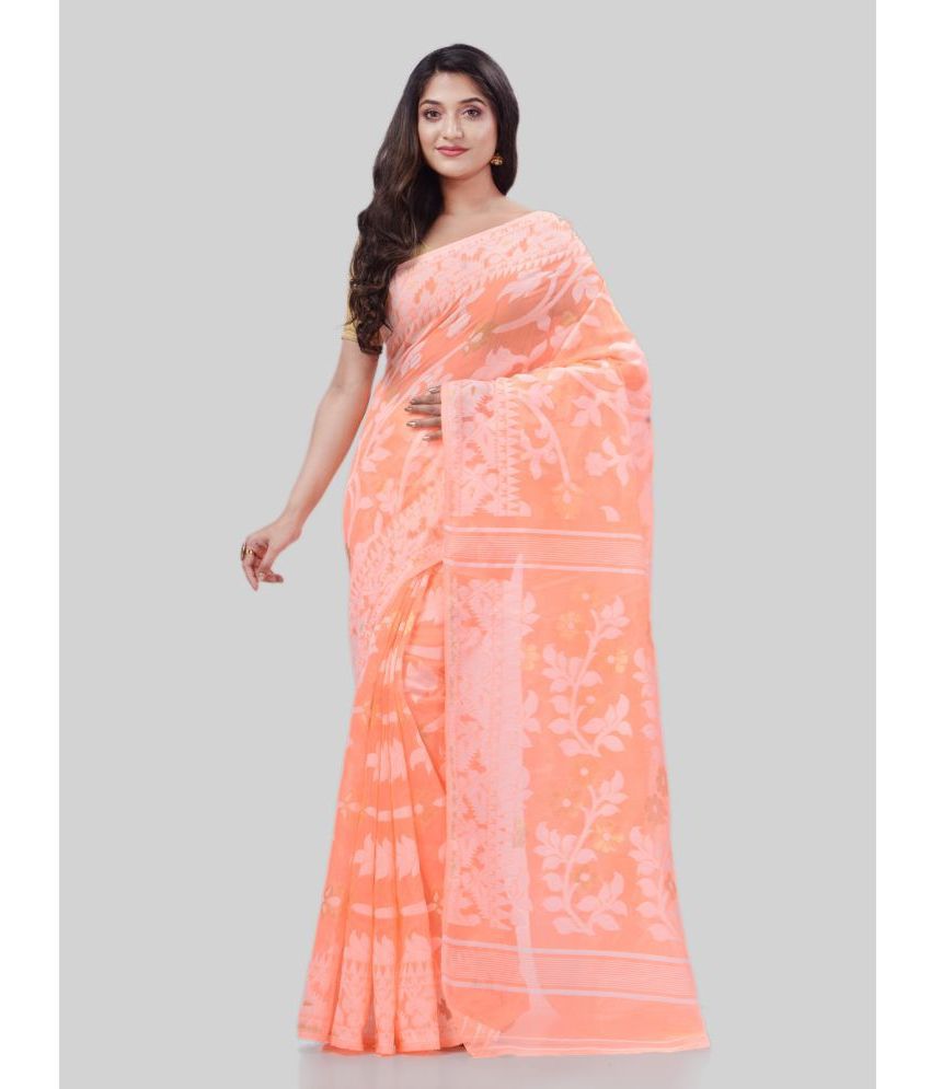     			Desh Bidesh - Orange Cotton Saree Without Blouse Piece ( Pack of 1 )