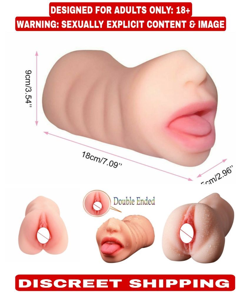     			2 In 1 Mouth + Vagina - 3D Pocket Pussy - Blow Job - Indian Dark Male Masturbator Sex Toy For Men By KAMAHOUSE