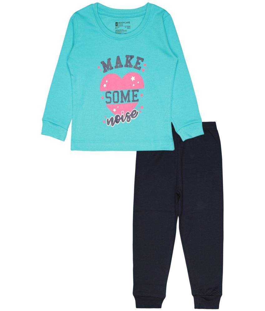     			Bodycare - Turquoise Cotton Girls Top With Joggers ( Pack of 1 )