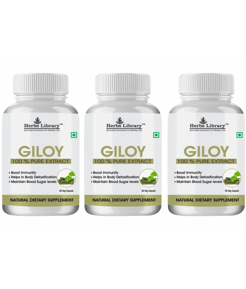    			Herbs Library Giloy Immunity Booster, 60 Capsules Each (Pack of 3)