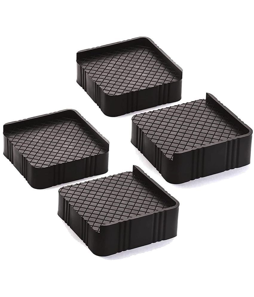     			Home Lane - Black Plastic Refigerator Stands ( Pack of 4 )