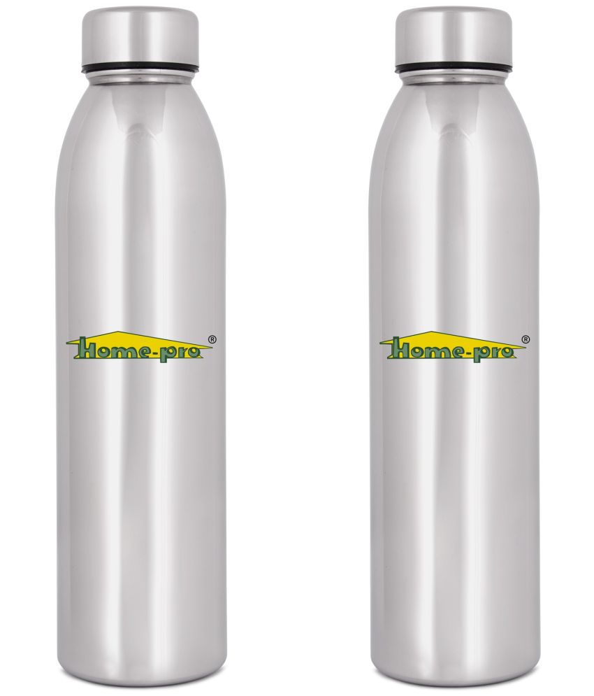     			HomePro - Jointless Mirror Bottle Silver Fridge Water Bottle 1000 mL ( Set of 2 )