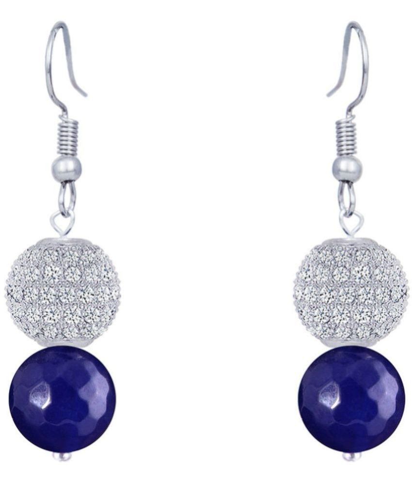     			JFL - Jewellery For Less - Navy Blue Danglers Earrings ( Pack of 1 )