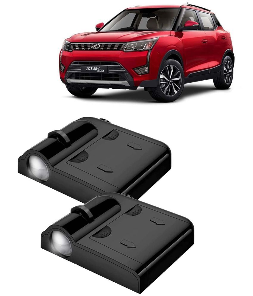     			Kingsway Car Logo Shadow Light for Mahindra XUV 300, 2019 Onwards Model, Car Door Welcome Light, 3D Car Logo Wireless LED Projector with Magnet Sensor Auto On/Off, 2Pcs Car Ghost Light