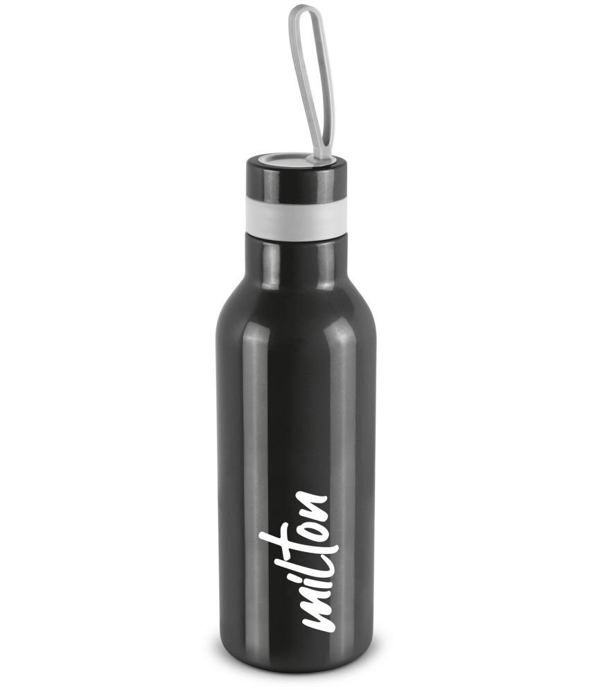     			Milton New Smarty 600 Black Stainless Steel Water Bottle 490 mL ( Set of 1 )