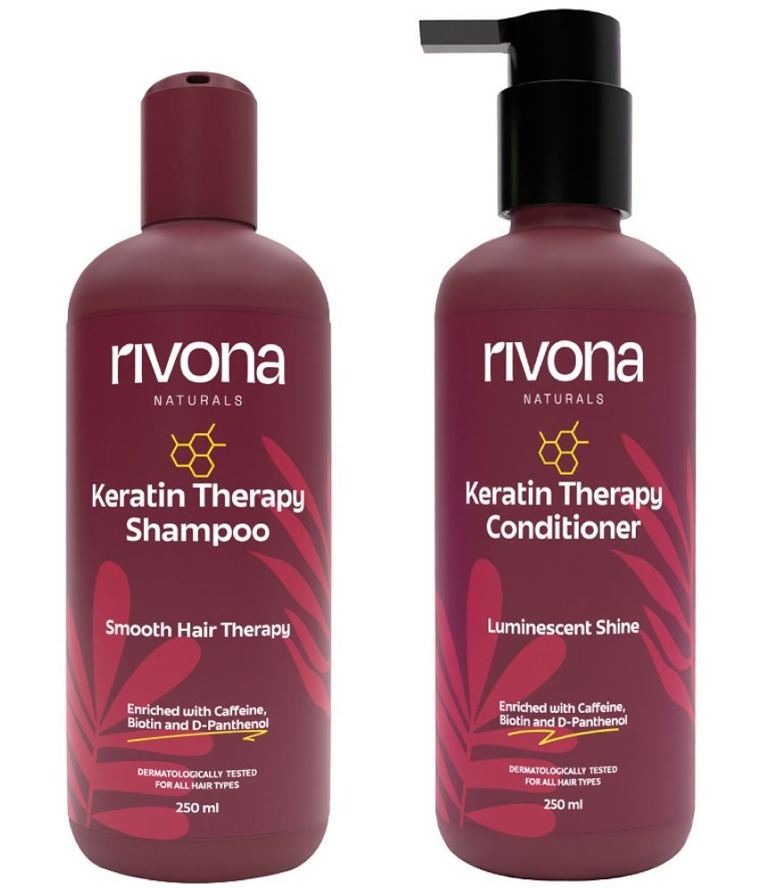     			Rivona Naturals Keratin Hair Therapy Duo| Combo pack of 2 | Keratin Therapy Shampoo & Conditioner | For Men & Women| All Hair types | 250 ml each