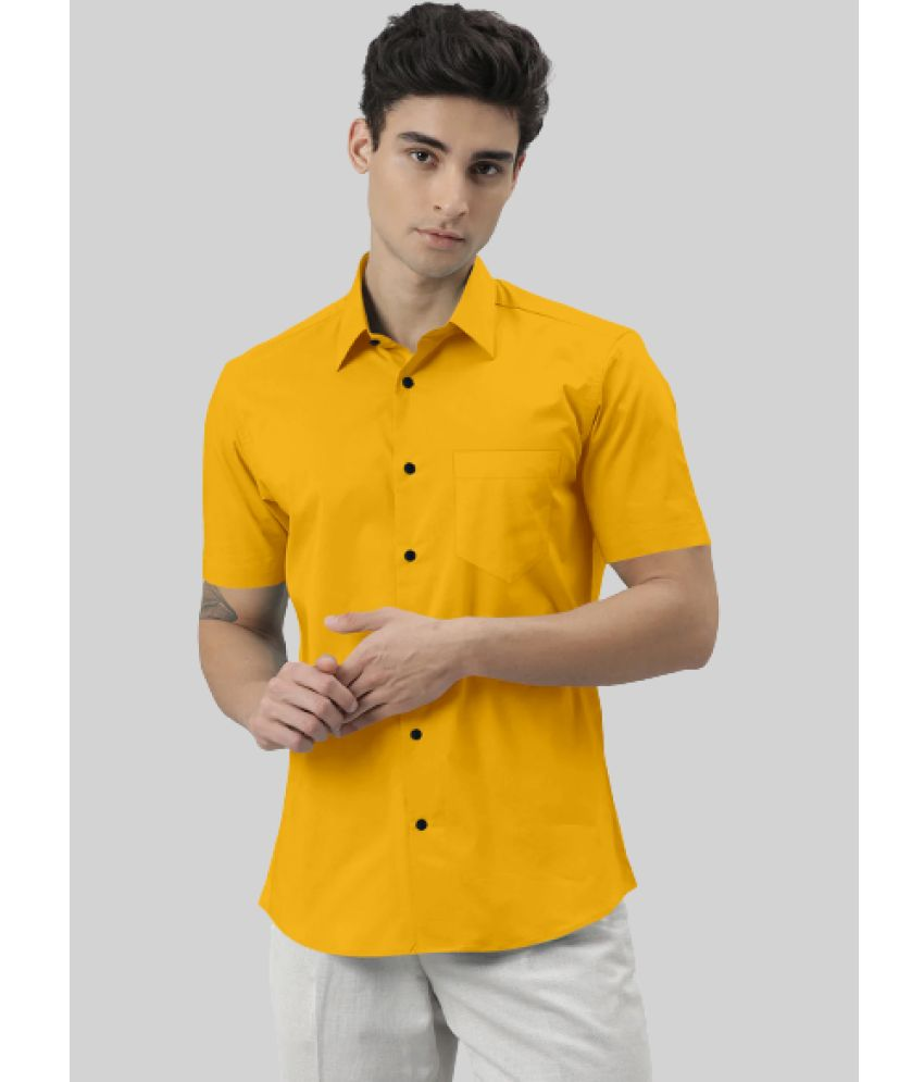     			SUR-T - Yellow Cotton Blend Slim Fit Men's Casual Shirt ( Pack of 1 )