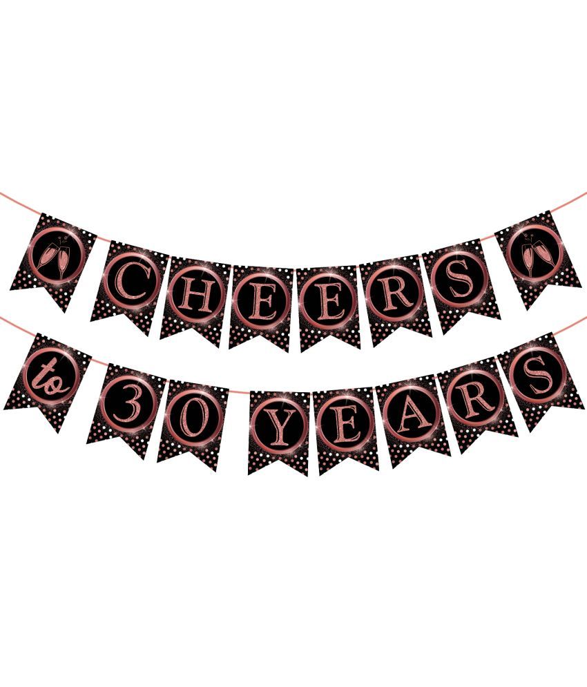     			Zyozi 30th Birthday Decorations Cheers to 30 Years 30th Birthday Banner with Swirls and Balloon for Men Women Rose Gold Backdrop Wedding Anniversary Party Supplies Decorations