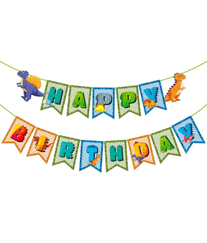     			Zyozi  Kids Dinosaur Party Decor Supplies with Happy Birthday Banner Sign. Jurassic Dinasors Decorations Garland Designed for Boys and Girls