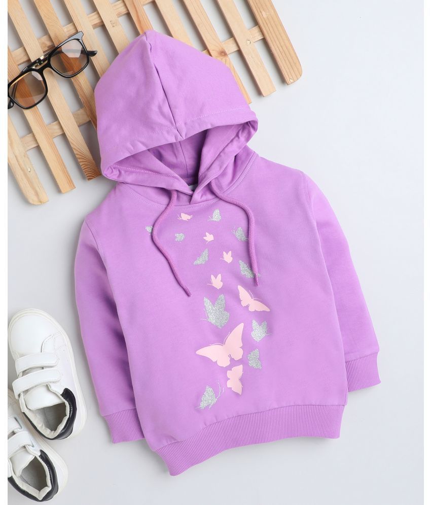     			BUMZEE Purple Girls Full Sleeves Hooded Sweatshirt Age - 6-12 Months