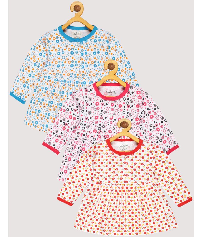     			Babeezworld Pack of 3 Baby Girls Cotton Frock ( Multi )