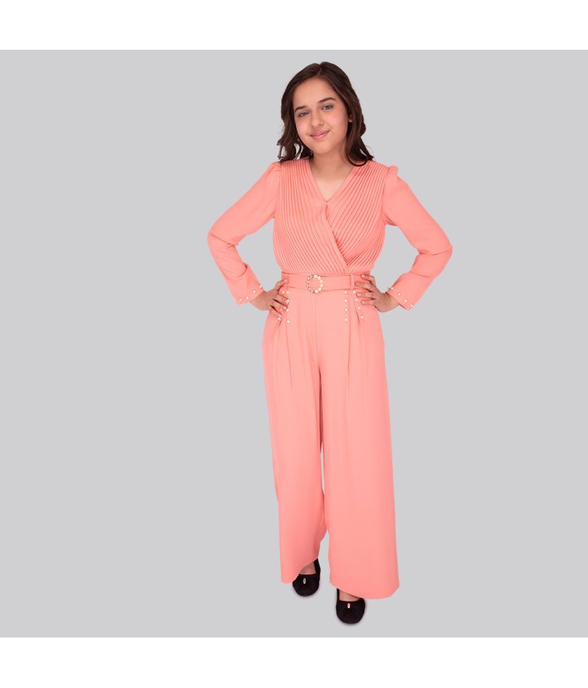     			Cutecumber Girls Georgette Jumpsuit For ( Pack of 1 , Orange )