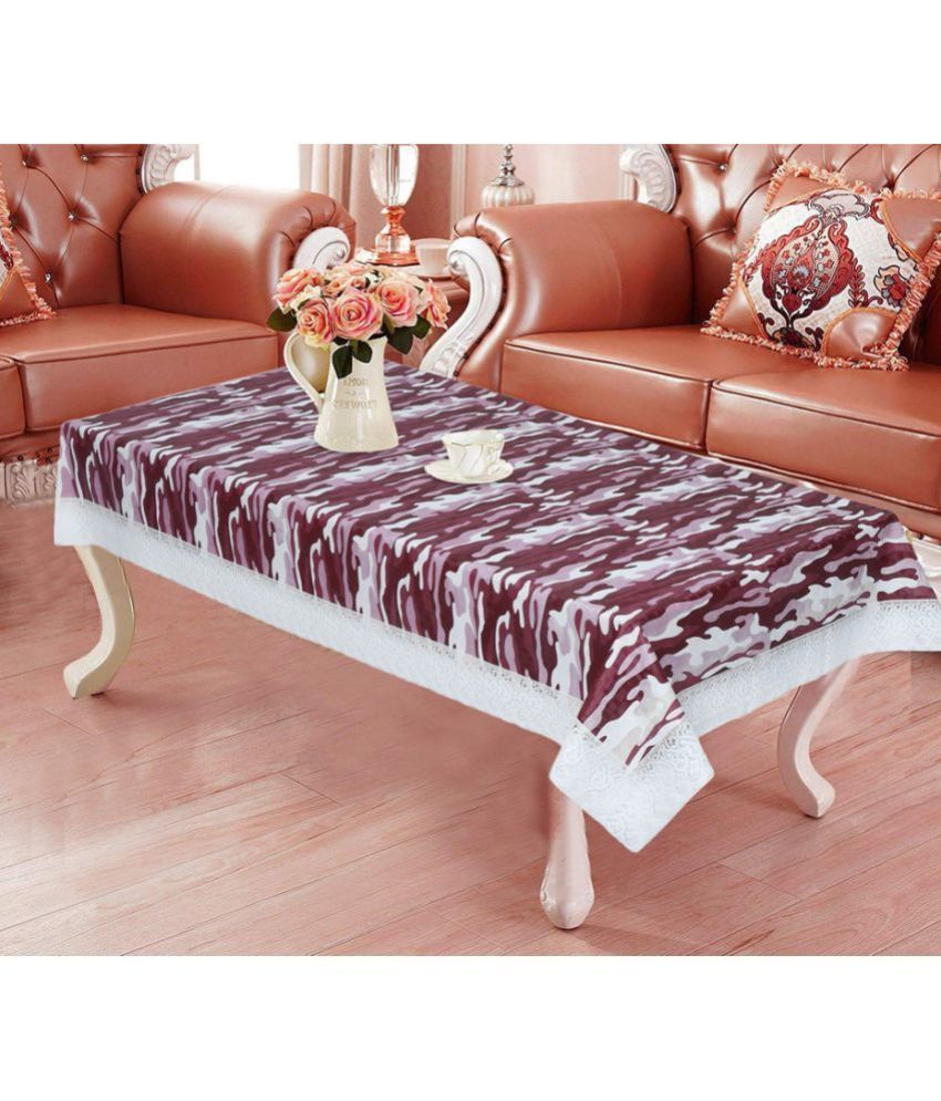     			Printed PVC 4 Seater Rectangle Table Cover ( 150 x 92 ) cm Pack of 1 Maroon